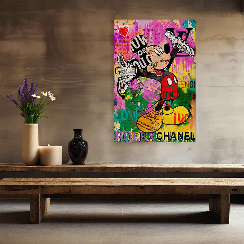 Leinwandbild - MICKEY MEETS BANKSY - READ MY HANDS - LIMITED EDITION