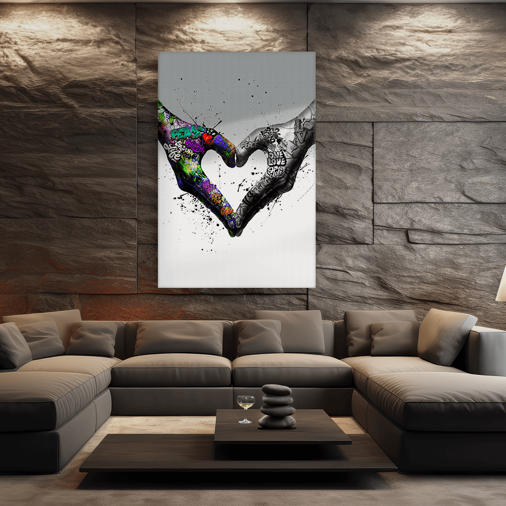 Leinwandbild - GRAFFITI HÄNDE - LOVE HEART - LIMITED EDITION