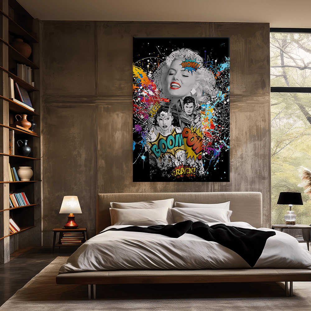 Leinwandbild - MARILYN MONROE - LOVES DC GRAFITTY POP ART - LIMITED EDITION