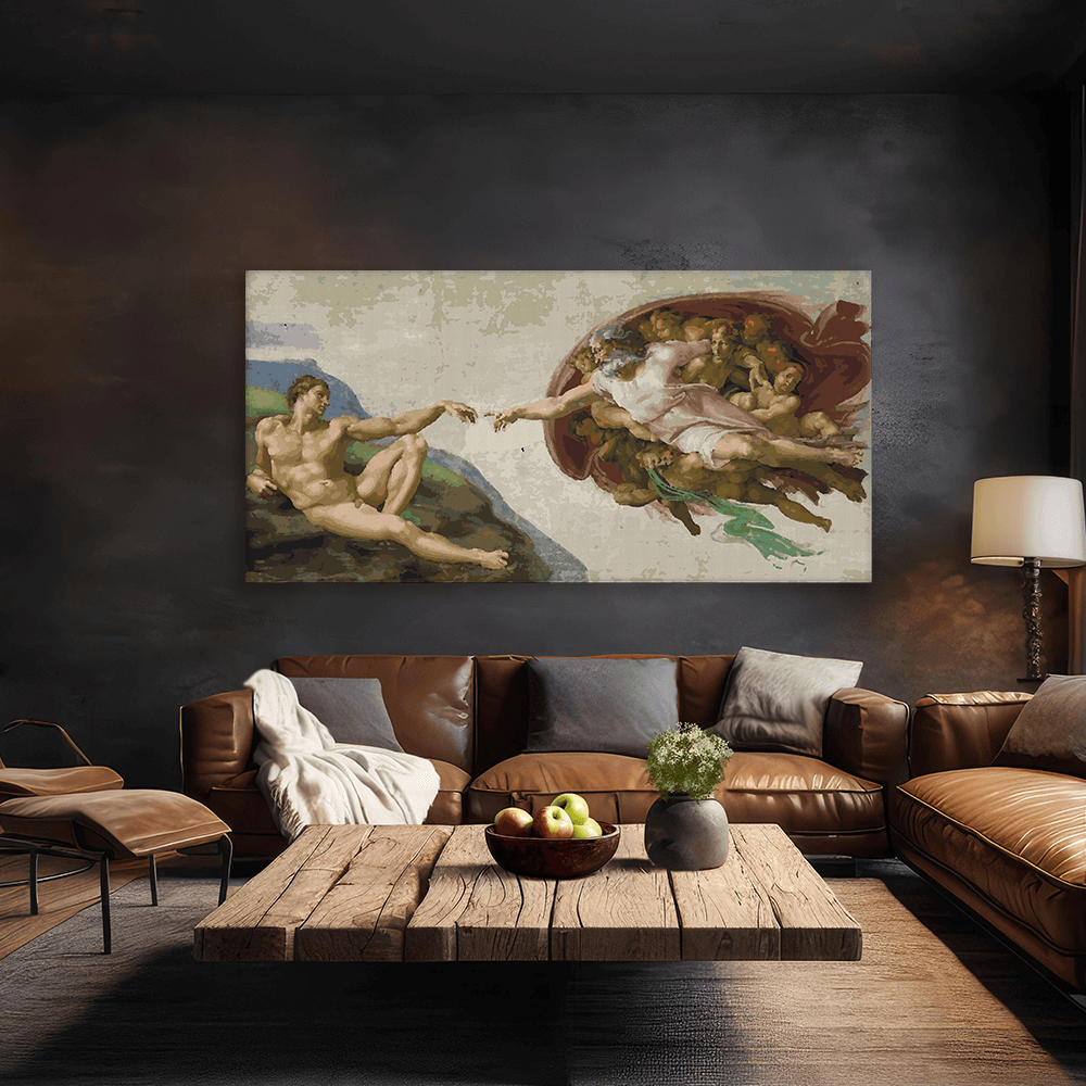 Malen nach Zahlen - Die Erschaffung Adams - Michelangelo Buonarroti
