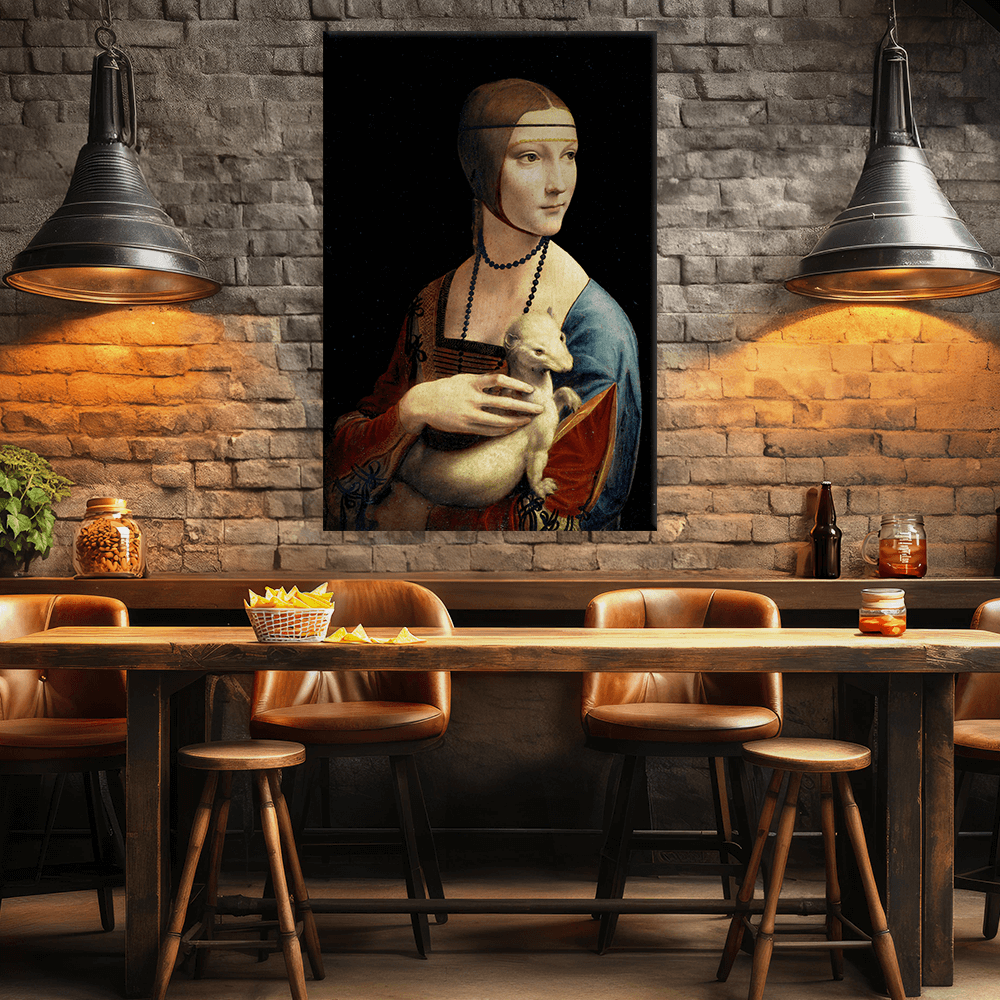 Leinwandbild - Leonardo da Vinci - Dame mit dem Hermelin
