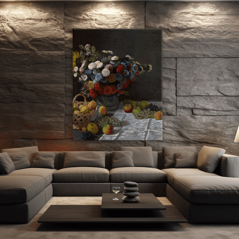 Leinwandbild - Claude Monet - Flowers and Fruits