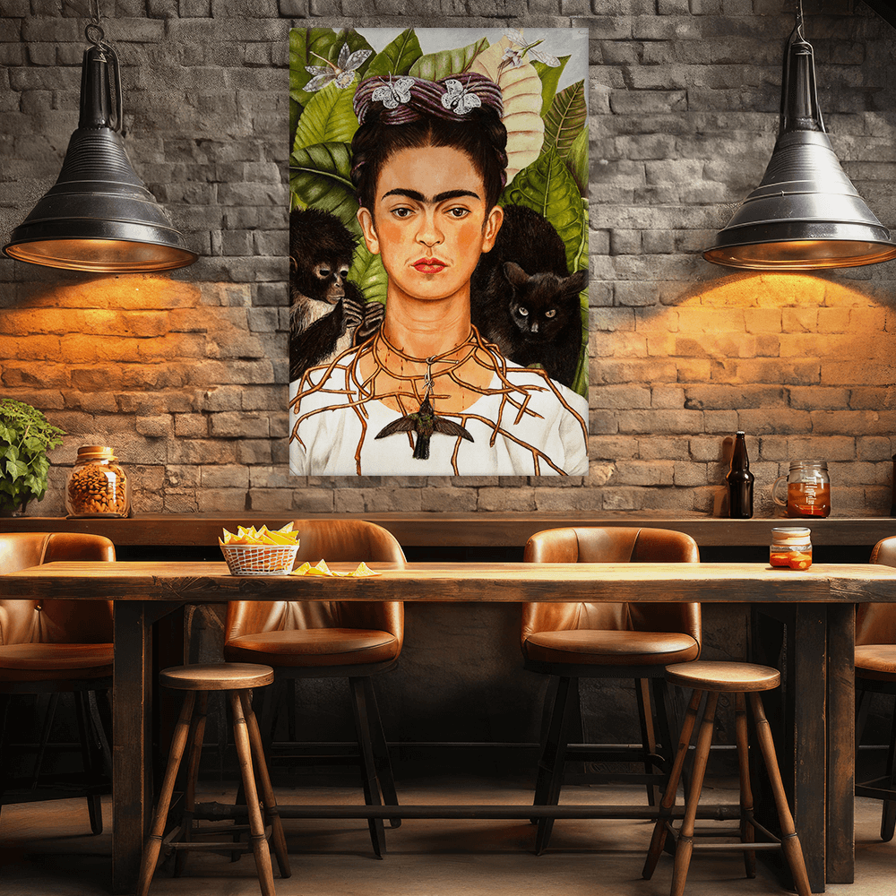 Leinwandbild - Frida Kahlo - Selbstbildnis mit Dornenhalsband