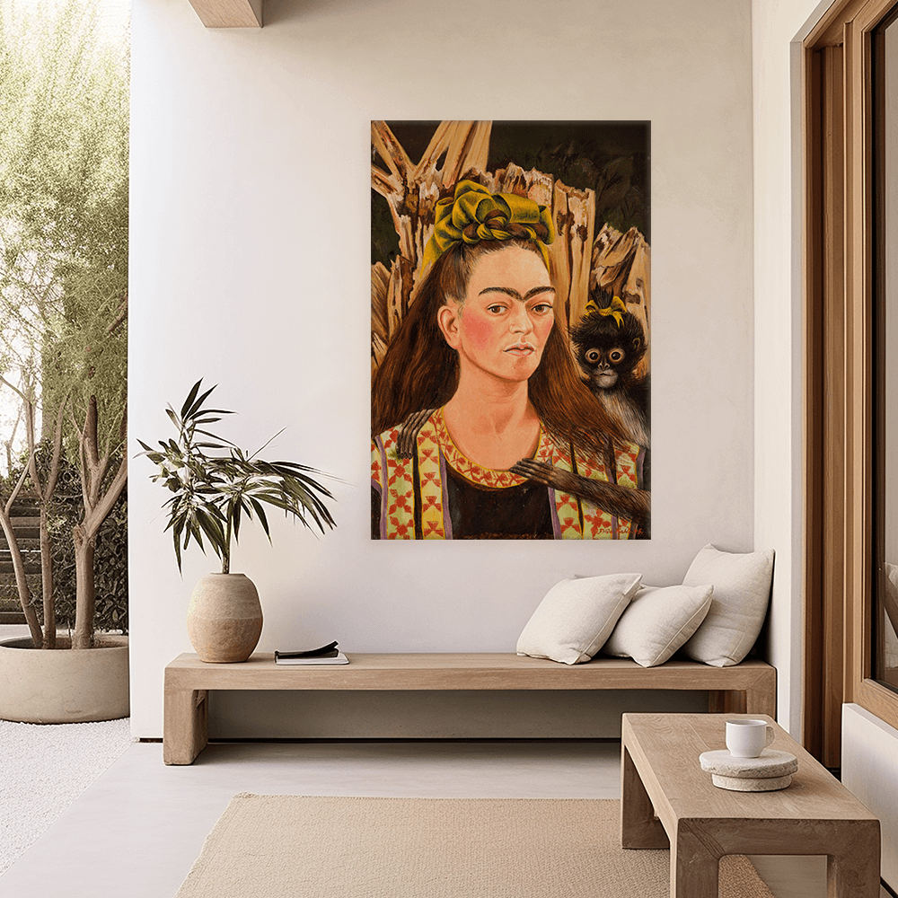 Leinwandbild - Frida Kahlo - Autorretrato con Pelo Suelto - Selbstbildnis mit offenem Haar