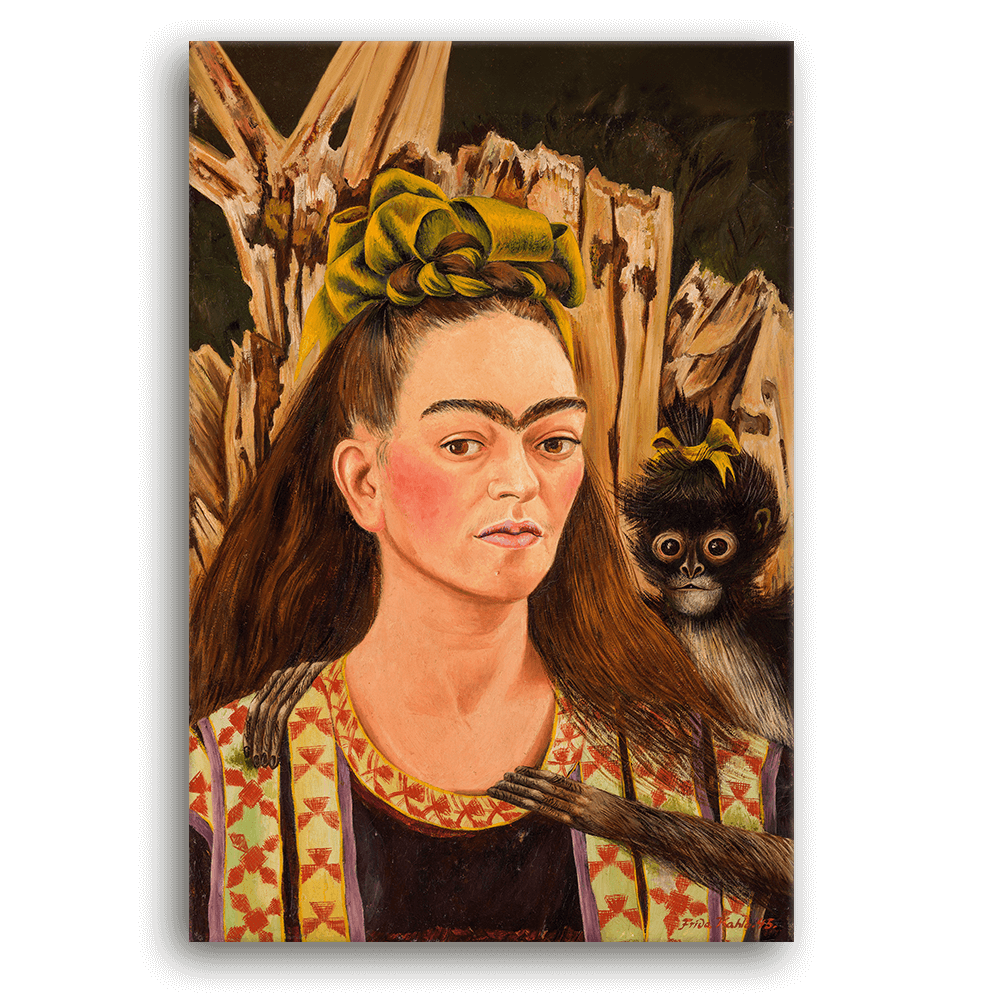 Leinwandbild - Frida Kahlo - Autorretrato con Pelo Suelto - Selbstbildnis mit offenem Haar