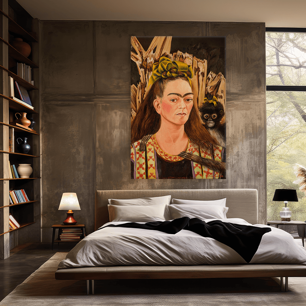 Leinwandbild - Frida Kahlo - Autorretrato con Pelo Suelto - Selbstbildnis mit offenem Haar