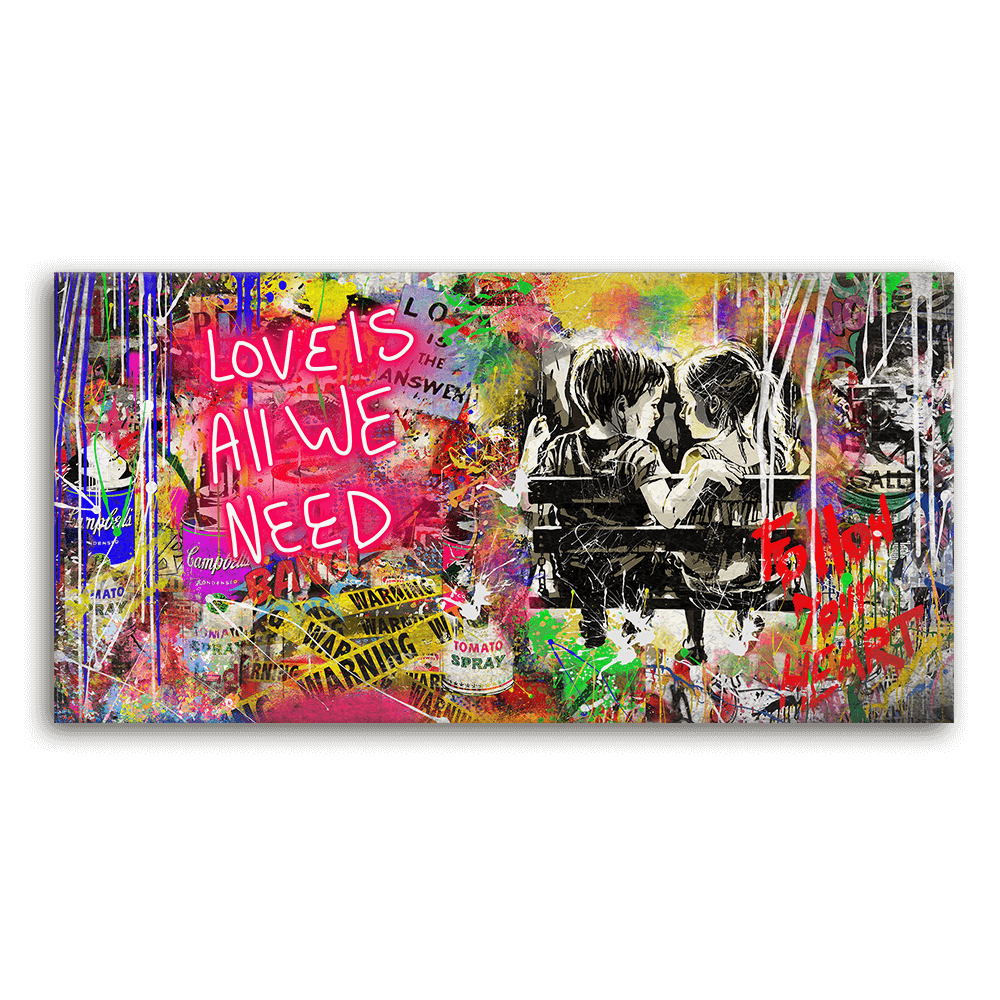 Leinwandbild - Love is all we need - Banksy inspired