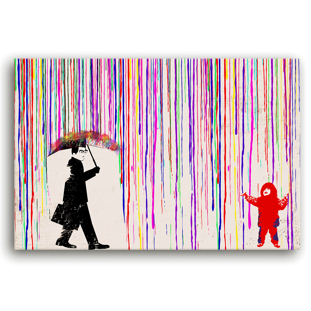 Leinwandbild - Colored rain - Banksy inspired