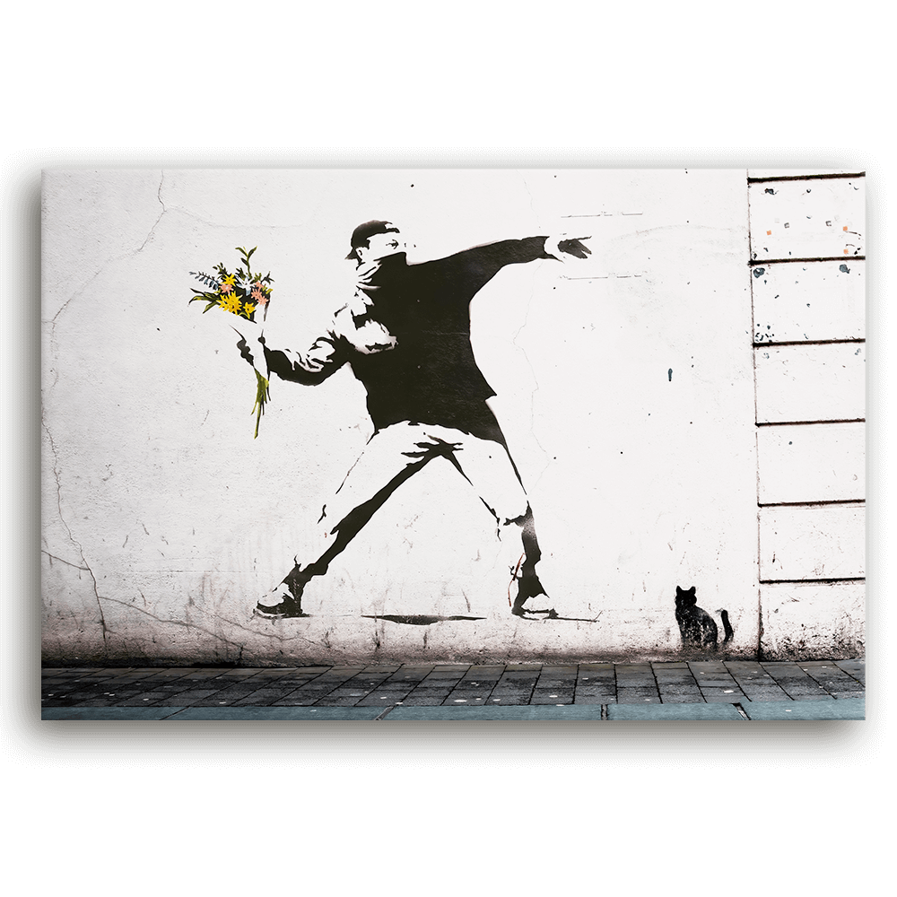 Leinwandbild - Flower Thrower - Banksy inspired