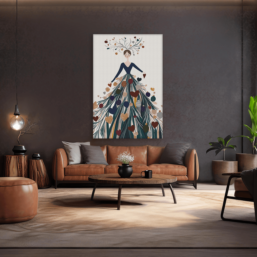 Leinwandbild - Lady in a Christmas Gown