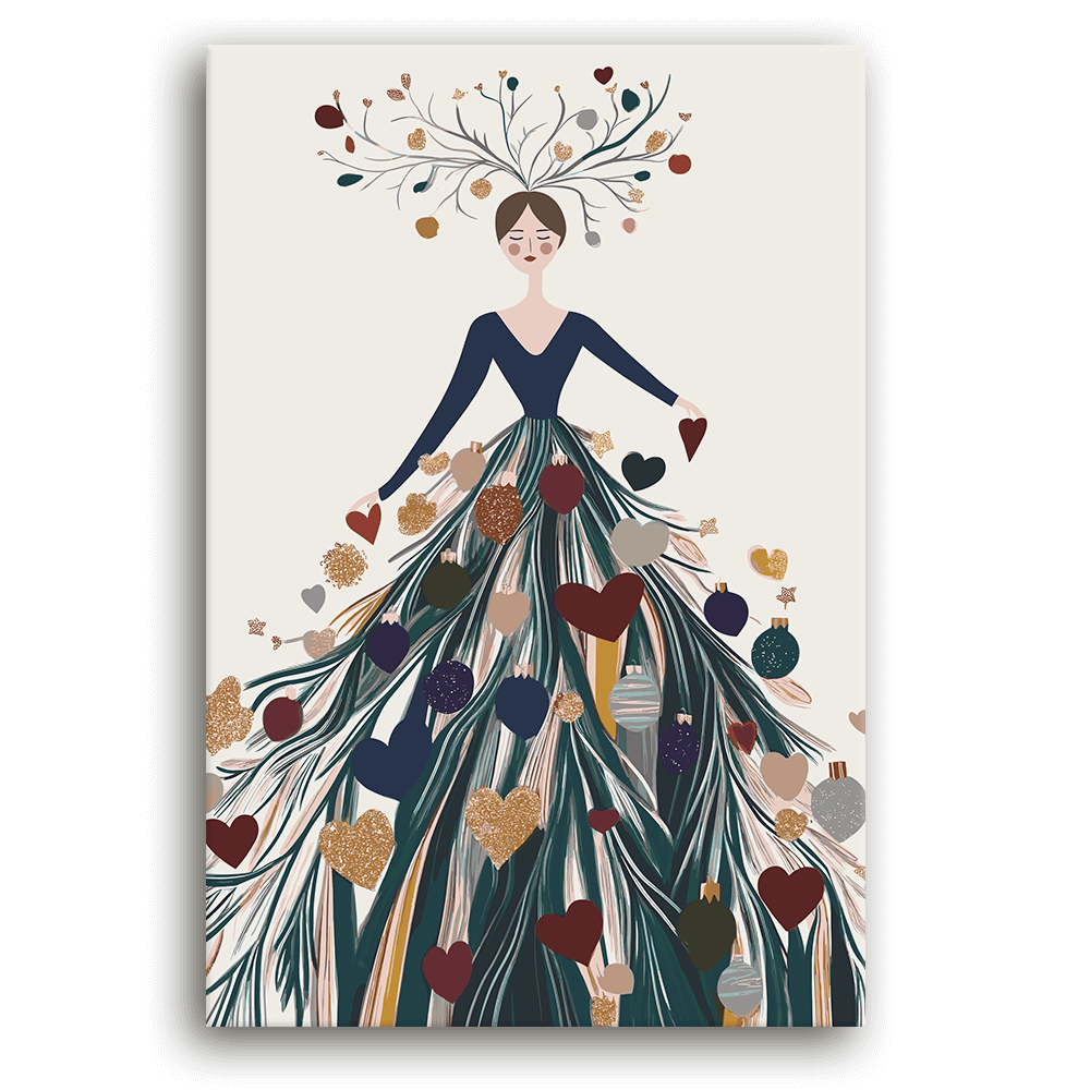 Leinwandbild - Lady in a Christmas Gown