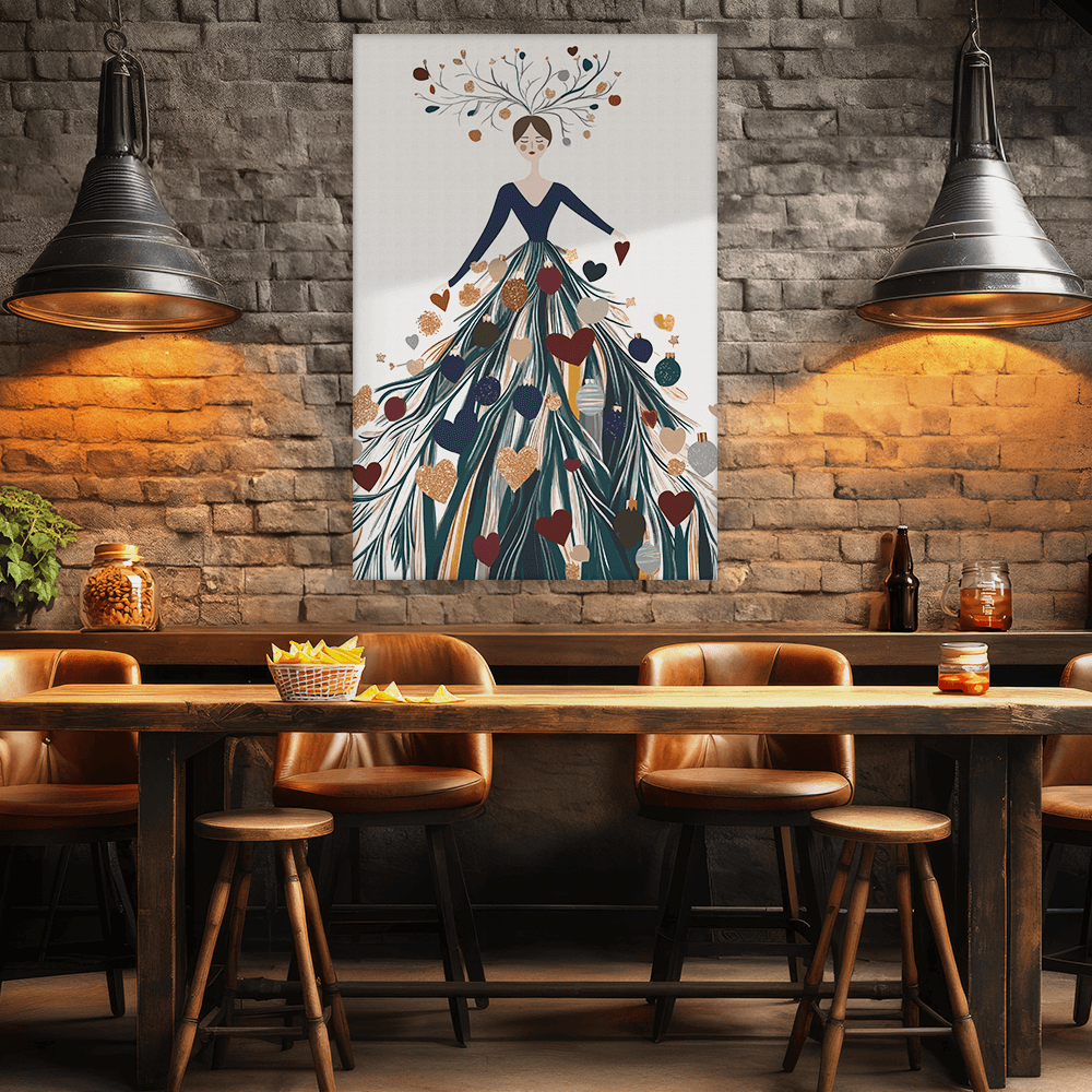 Leinwandbild - Lady in a Christmas Gown