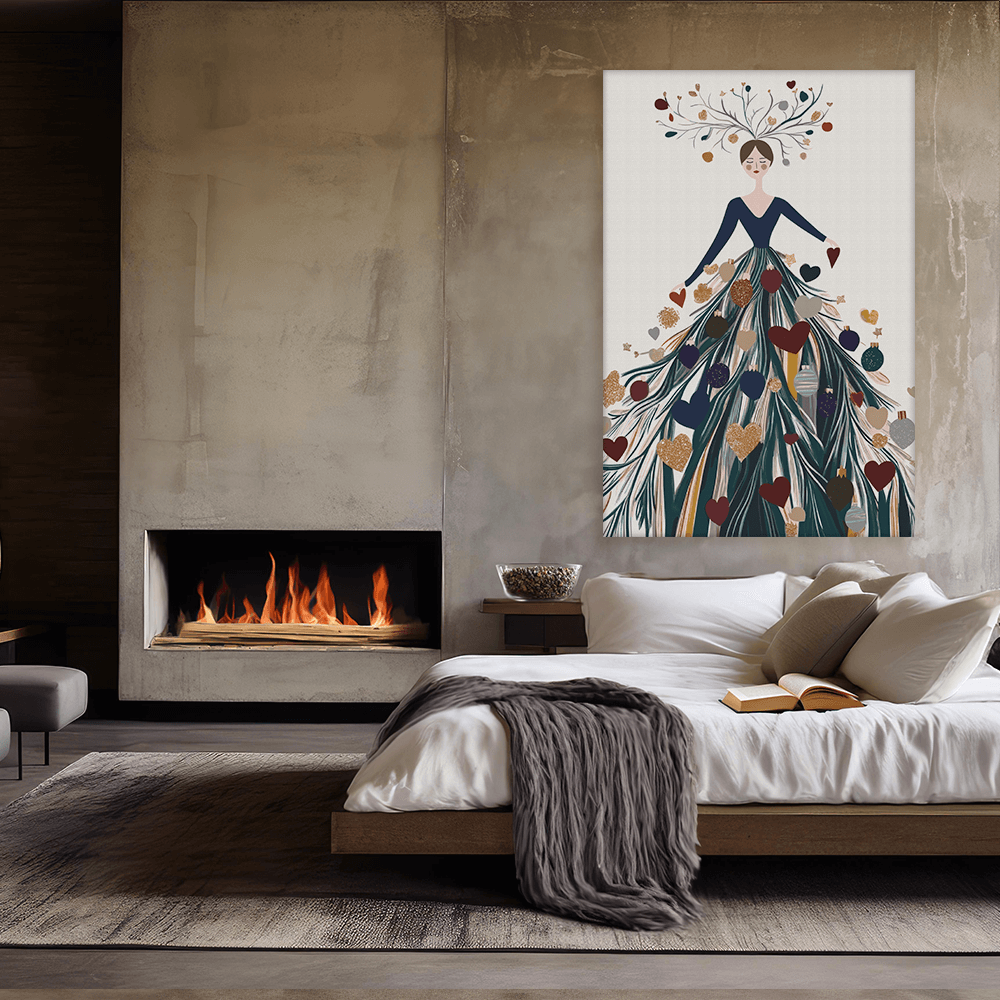 Leinwandbild - Lady in a Christmas Gown
