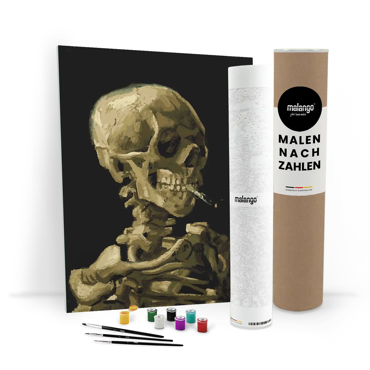 Malen nach Zahlen - Vincent van Gogh - Schädel mit brennender Zigarette