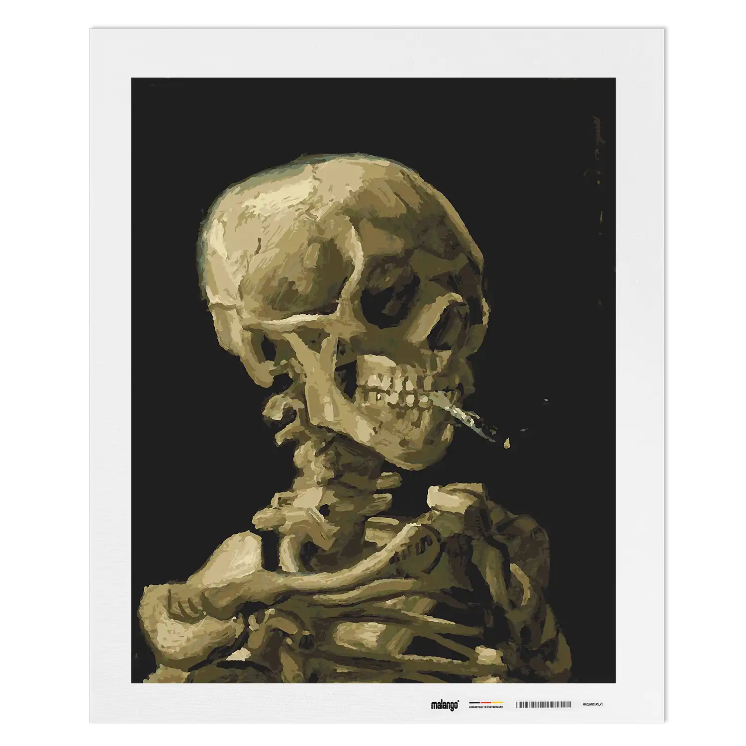 Malen nach Zahlen - Schädel mit brennender Zigarette - Vincent van Gogh