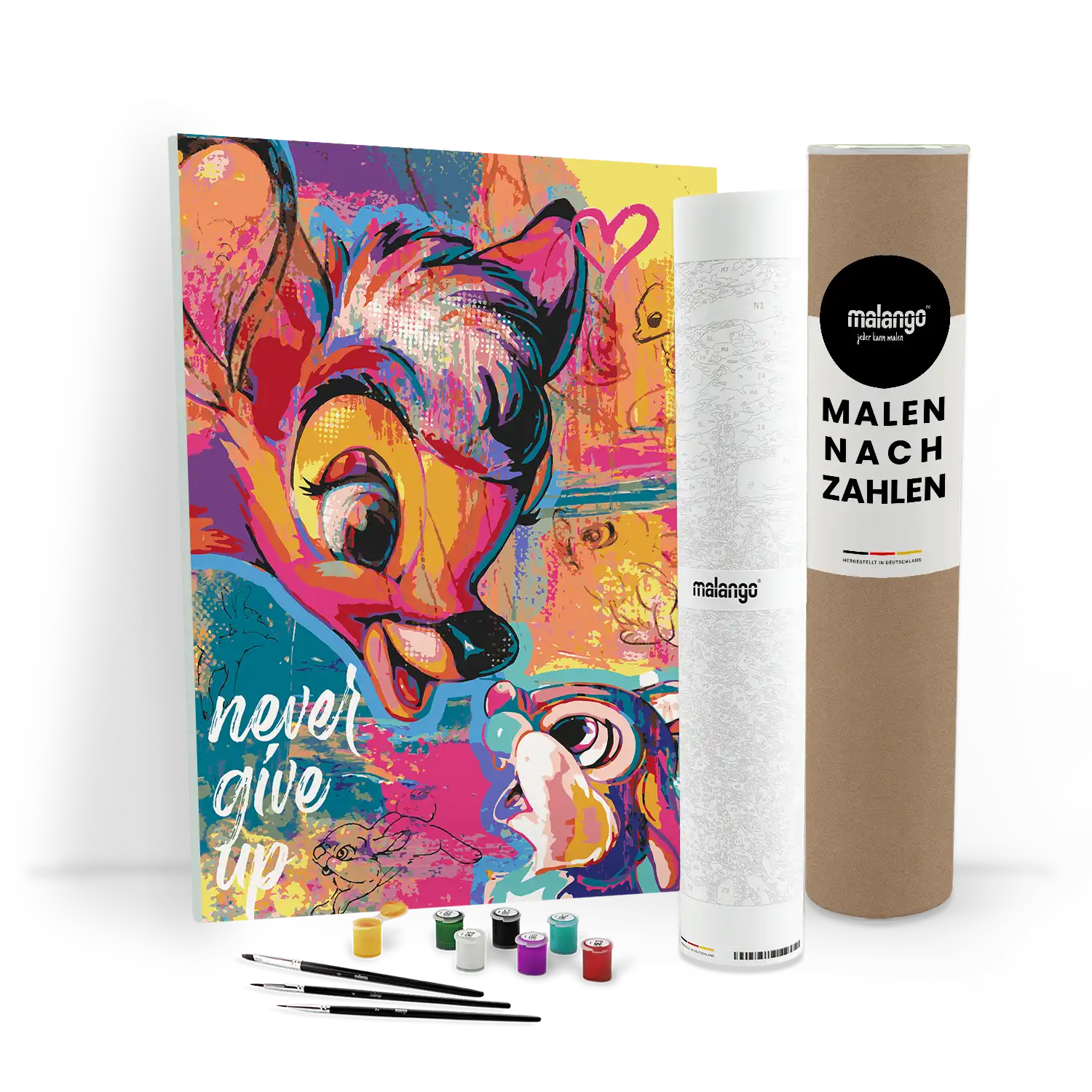 Malen nach Zahlen - Bambi - Never Give Up