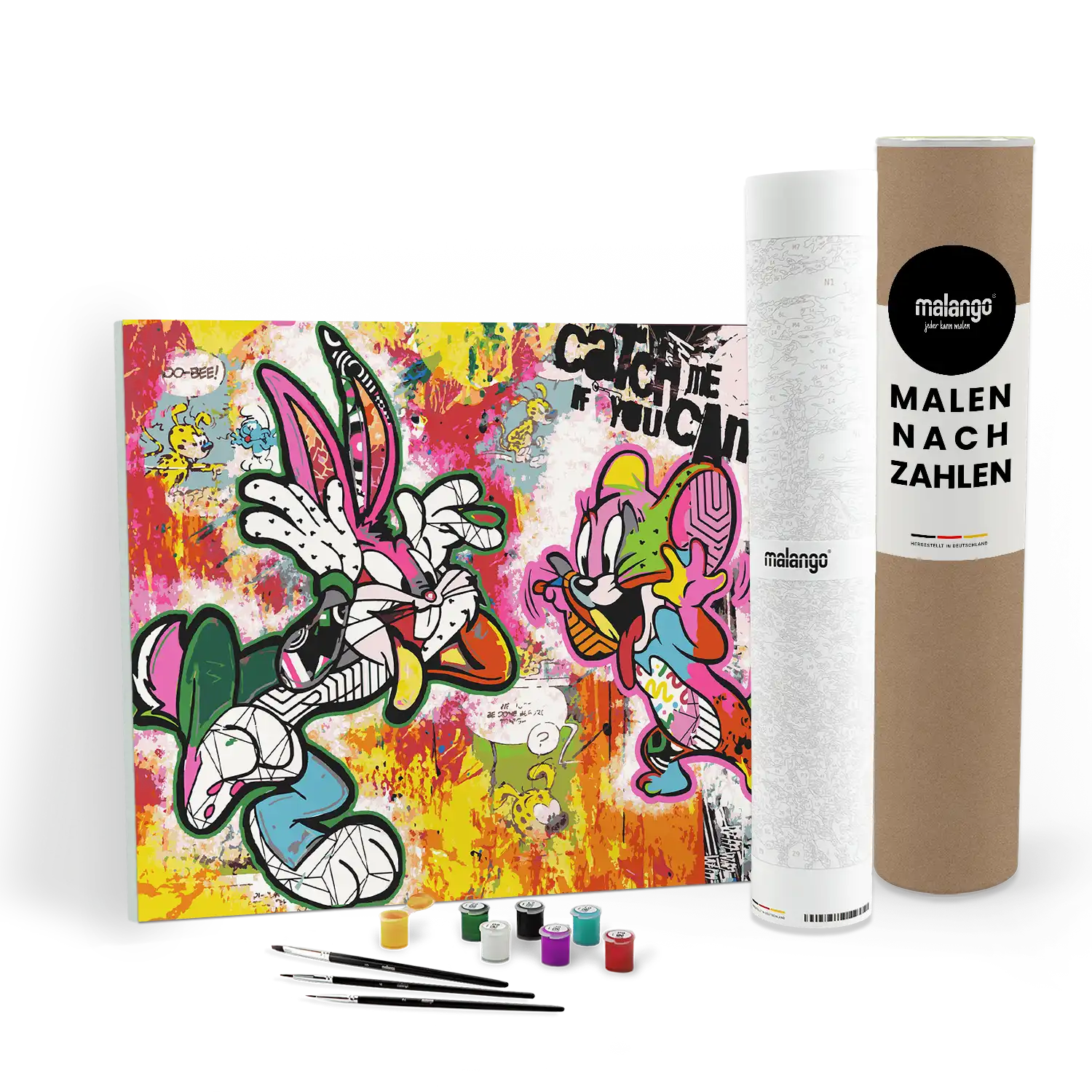 Malen nach Zahlen - Bunny vs. Mouse - Catch Me If You Can