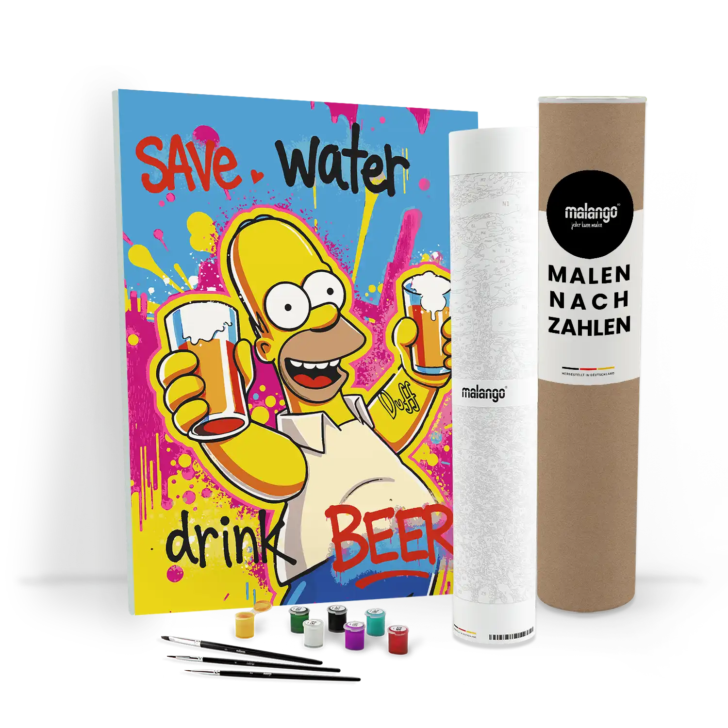 Malen nach Zahlen - Homer - Save Water Drink Beer