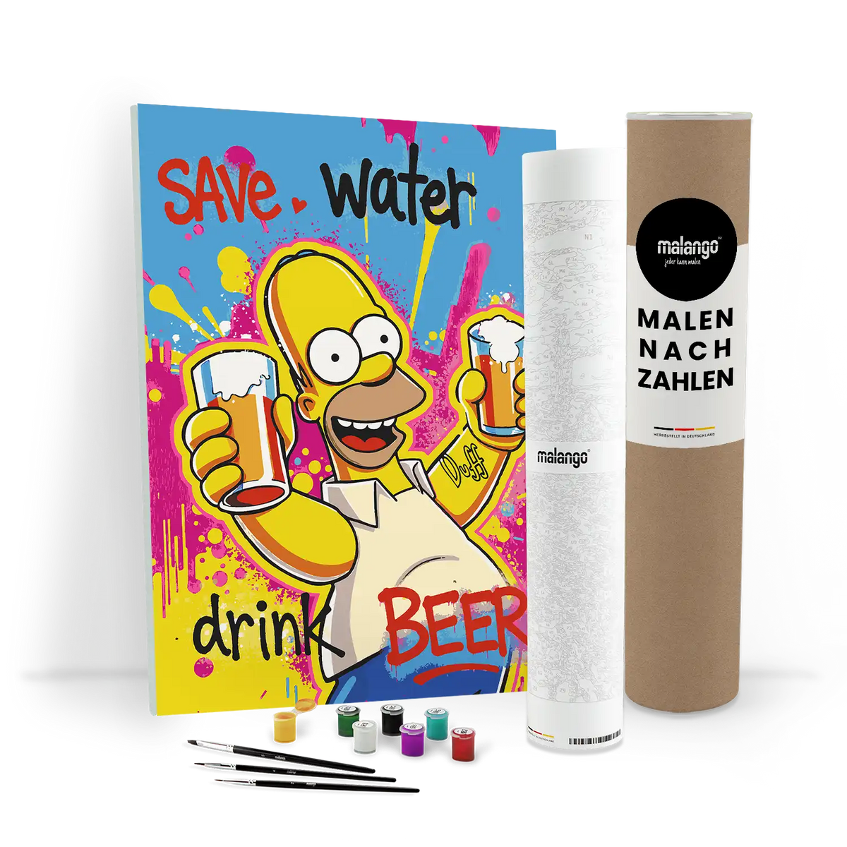 Malen nach Zahlen - Homer - Save Water Drink Beer