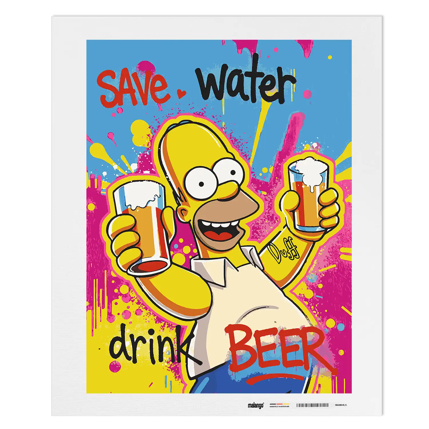 Malen nach Zahlen - Homer - Save Water Drink Beer