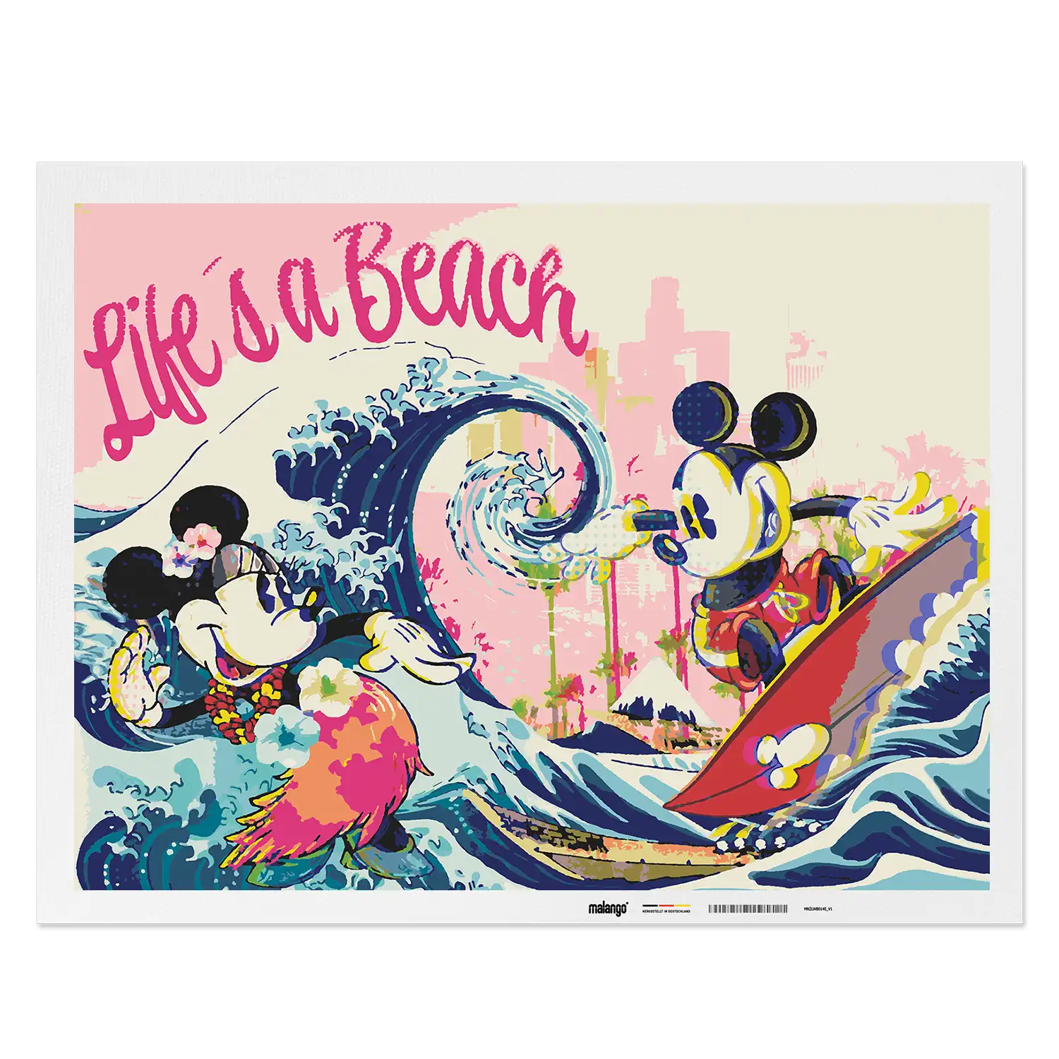 Malen nach Zahlen - Grace-BLN - Mickey Surfing the Wave of Kanagawa