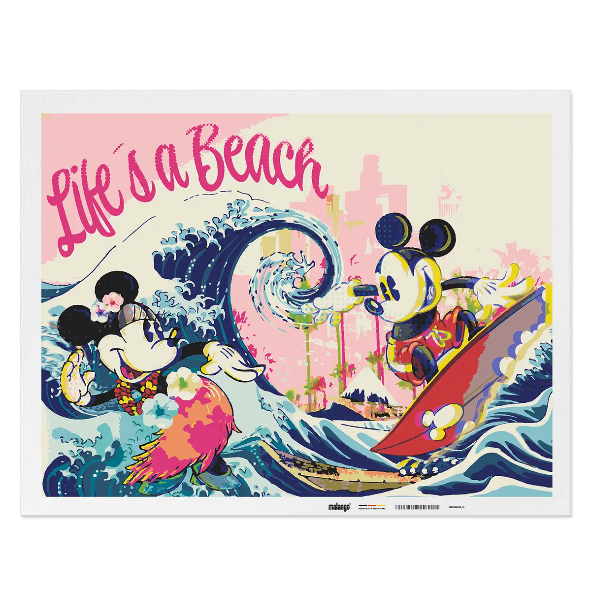 Malen nach Zahlen - Mickey Surfing the Wave of Kanagawa