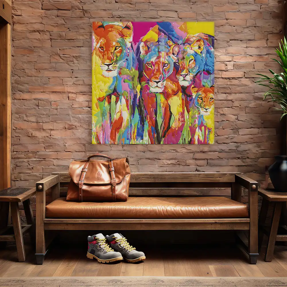 Malen nach Zahlen - Grace-BLN - The Lioness March – Power In Rainbow Stripes