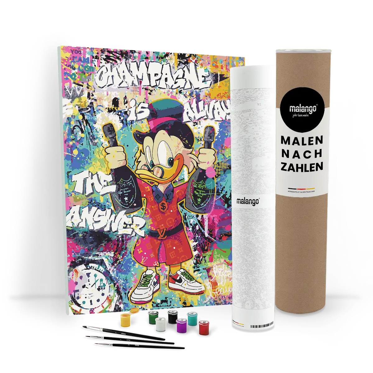 Malen nach Zahlen - Pop Art Dagobert – Champagne Is Always The Answer