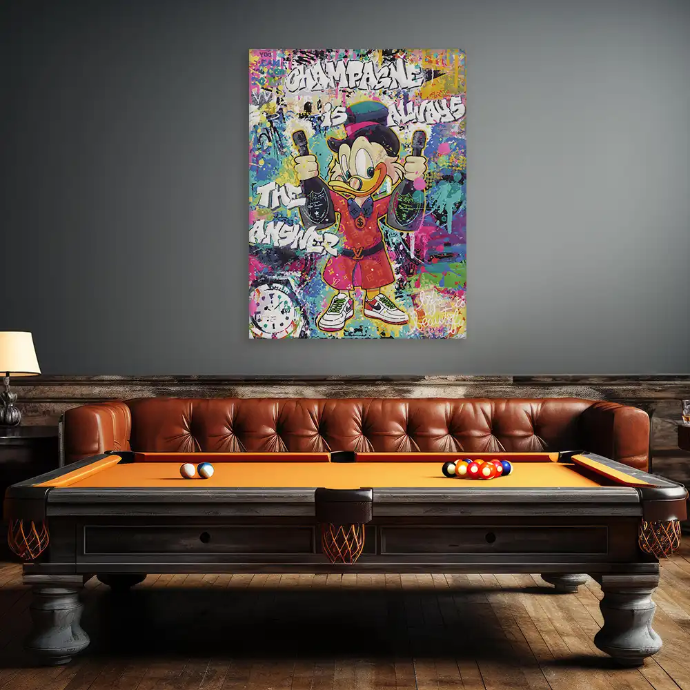 Malen nach Zahlen - Pop Art Dagobert – Champagne Is Always The Answer