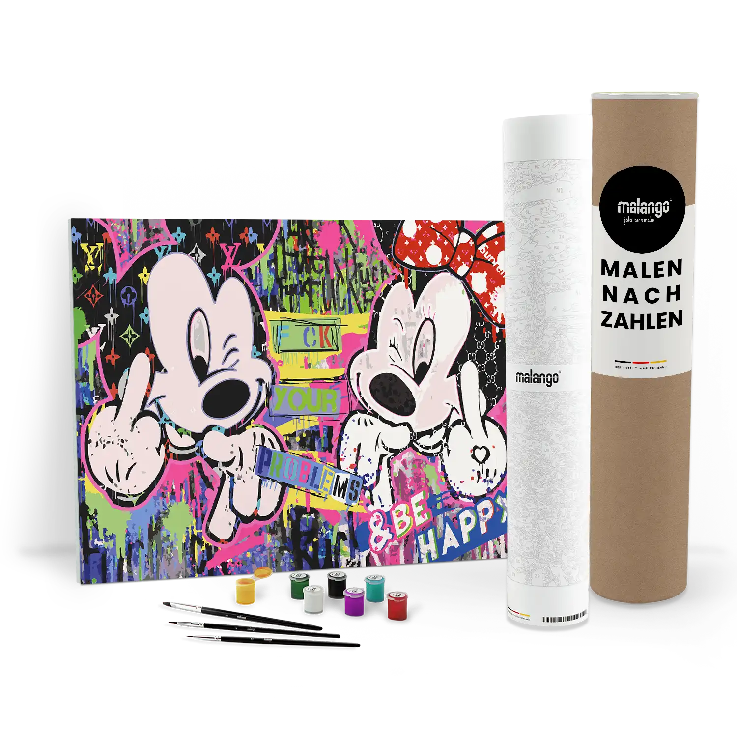 Malen nach Zahlen - Mickey & Minnie - Fxxx Your Problems & Stay Happy