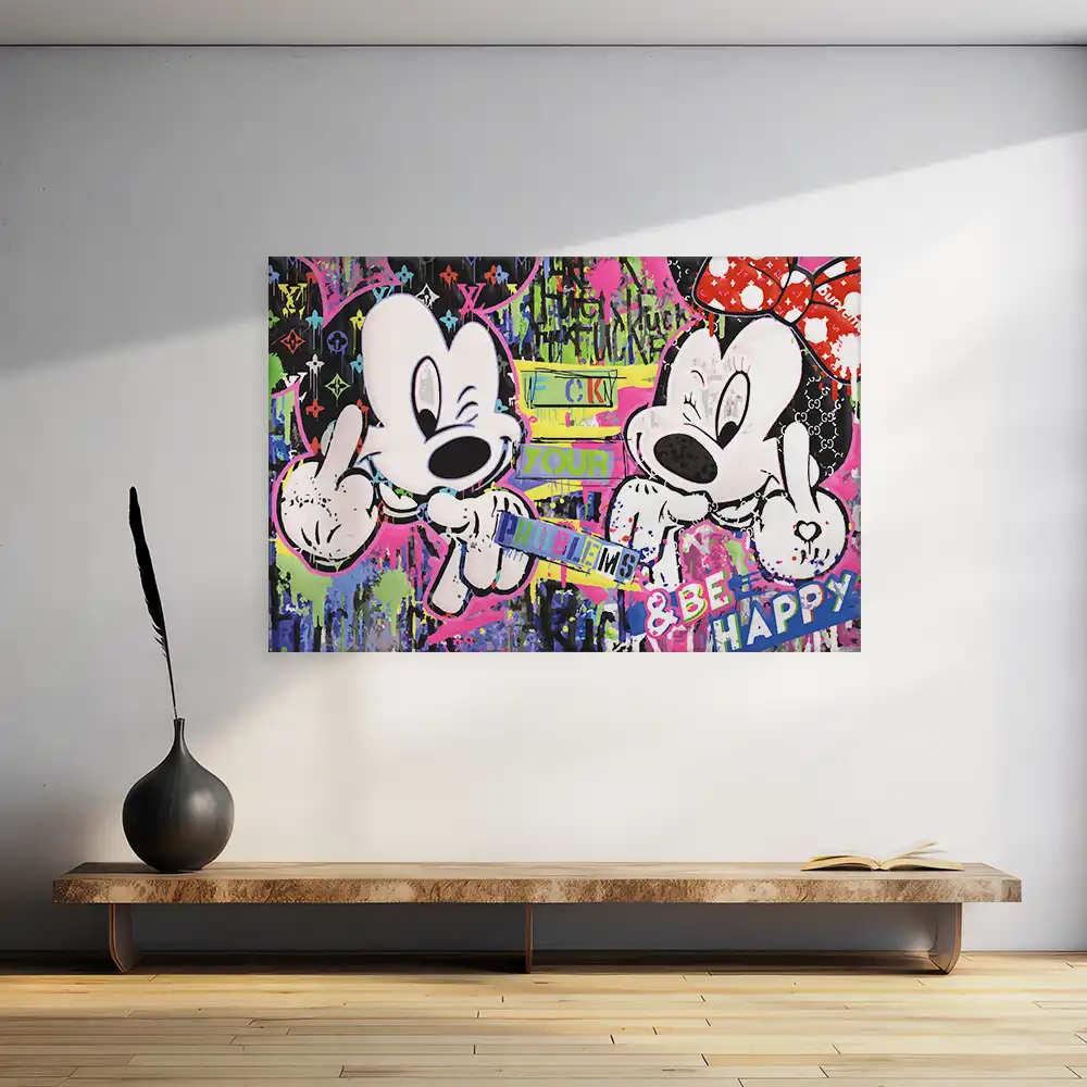 Malen nach Zahlen - Mickey & Minnie - Fxxx Your Problems & Stay Happy