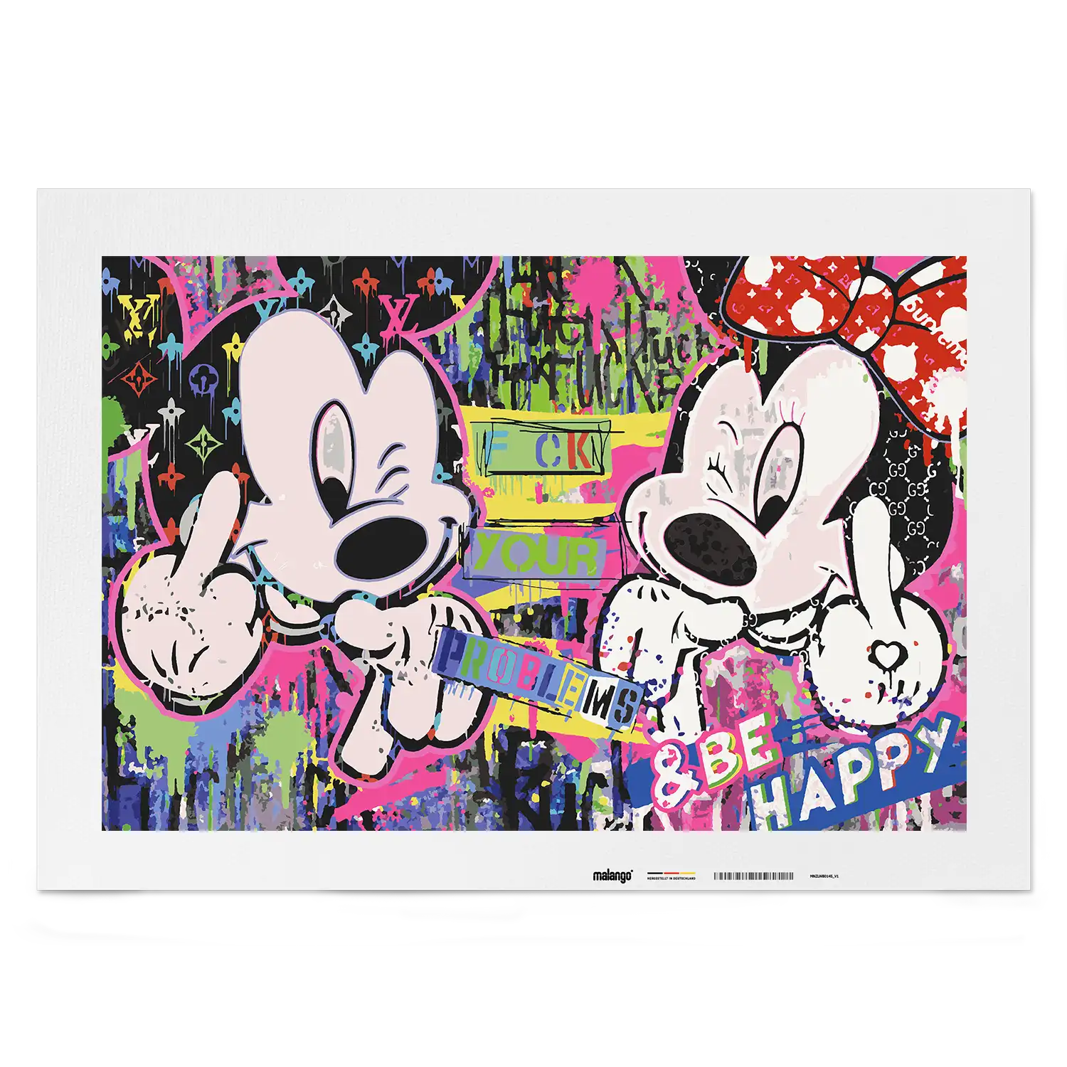 Malen nach Zahlen - Mickey & Minnie - Fxxx Your Problems & Stay Happy