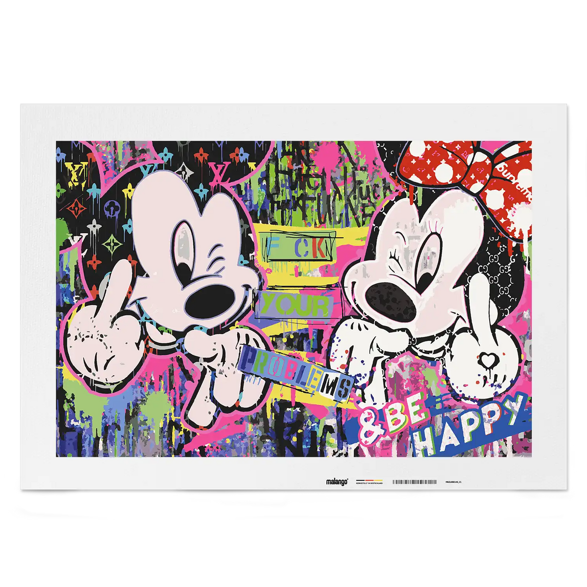 Malen nach Zahlen - Mickey & Minnie - Fxxx Your Problems & Stay Happy