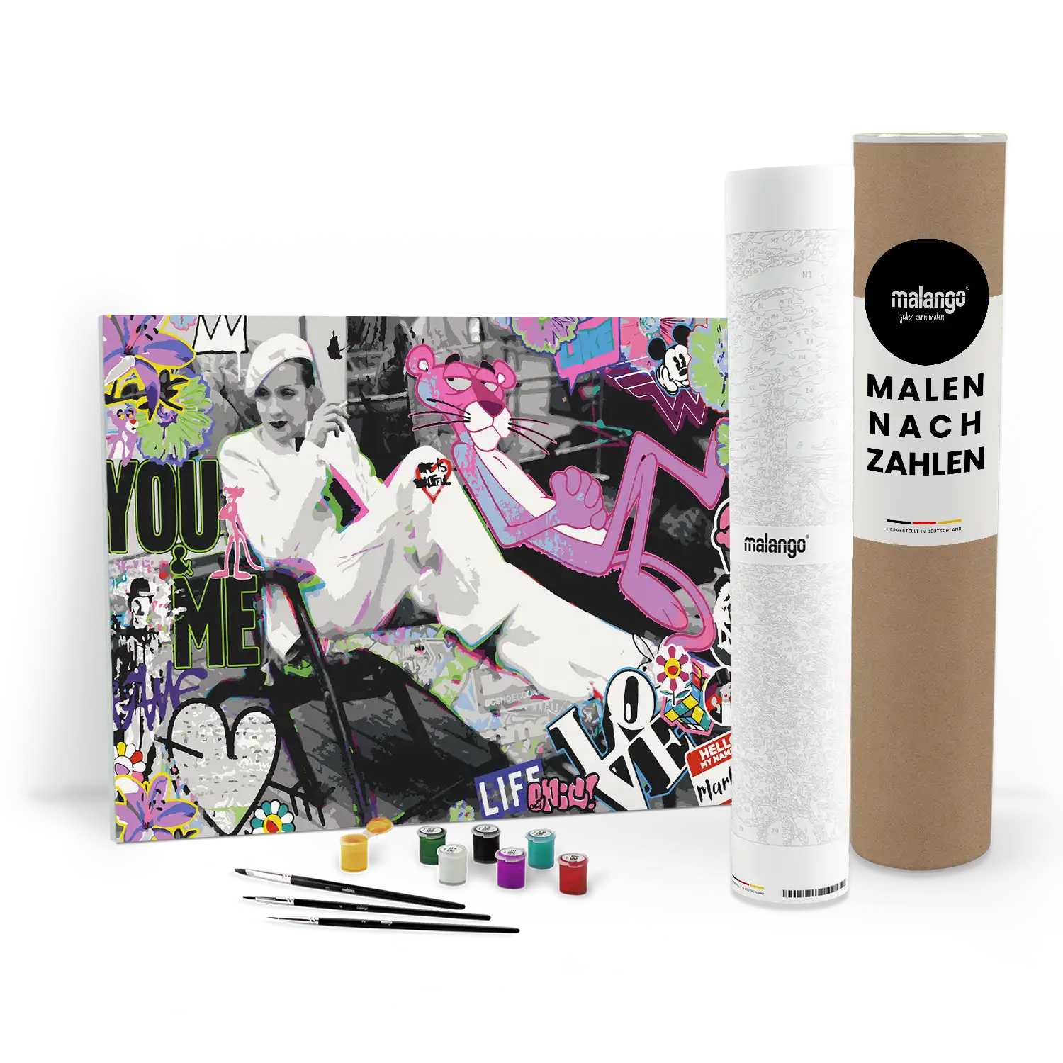 Malen nach Zahlen - Marlene & Pink Panther – Life Is Beautiful With You & Me