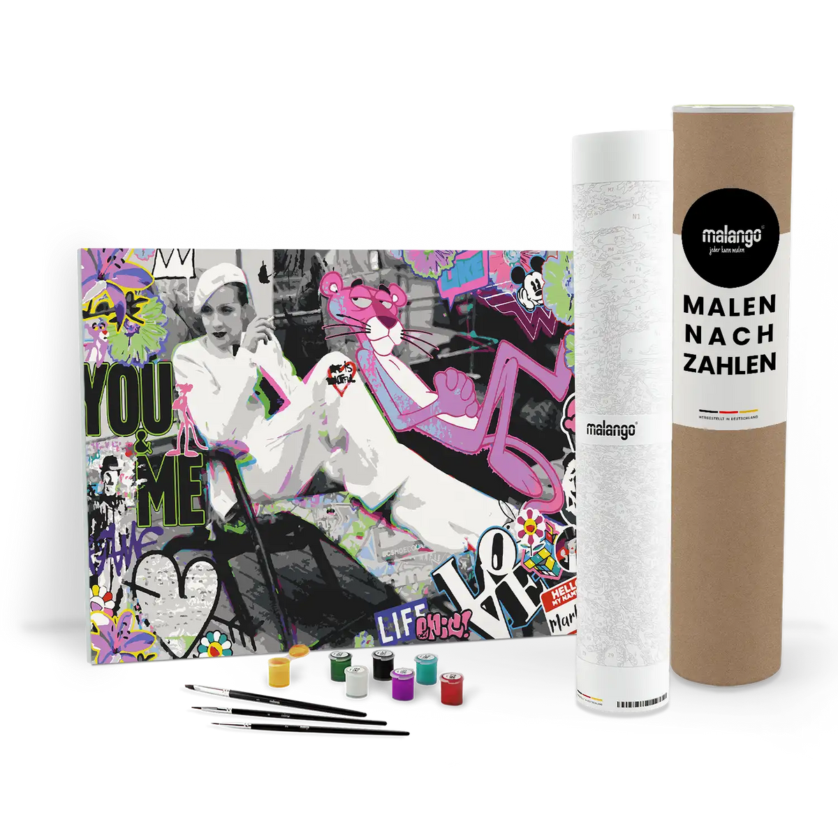 Malen nach Zahlen - Marlene & Pink Panther – Life Is Beautiful With You & Me