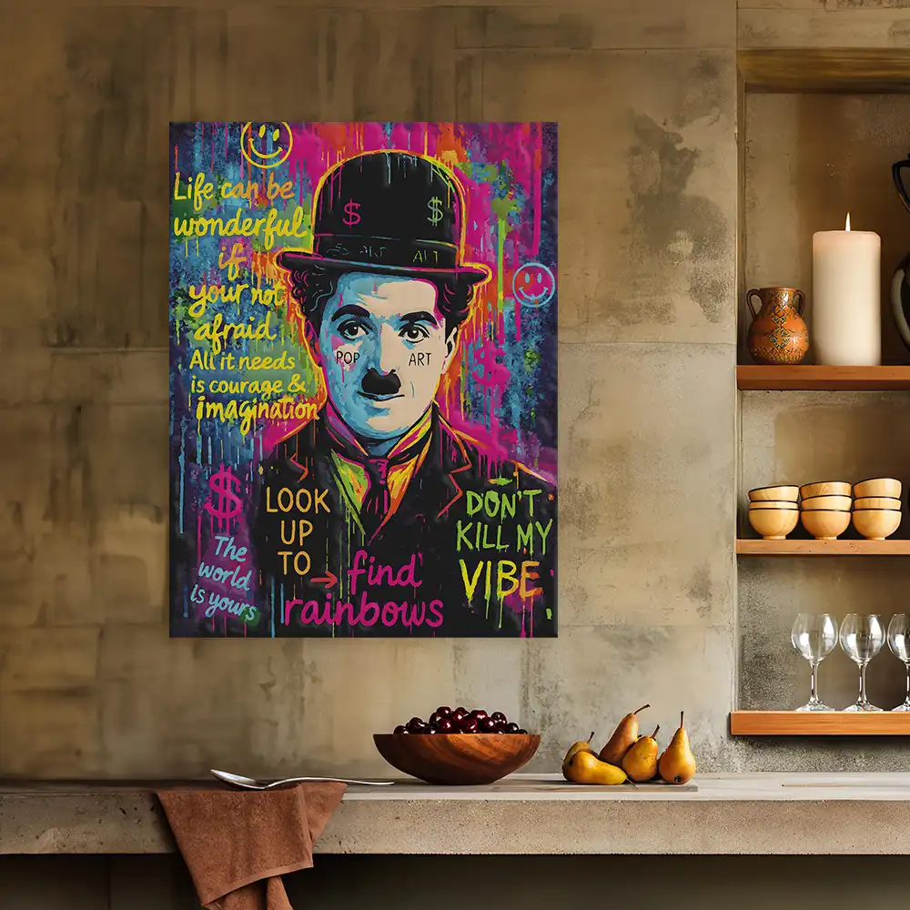 Malen nach Zahlen - Charlie Chaplin - Look Up To Find Rainbows