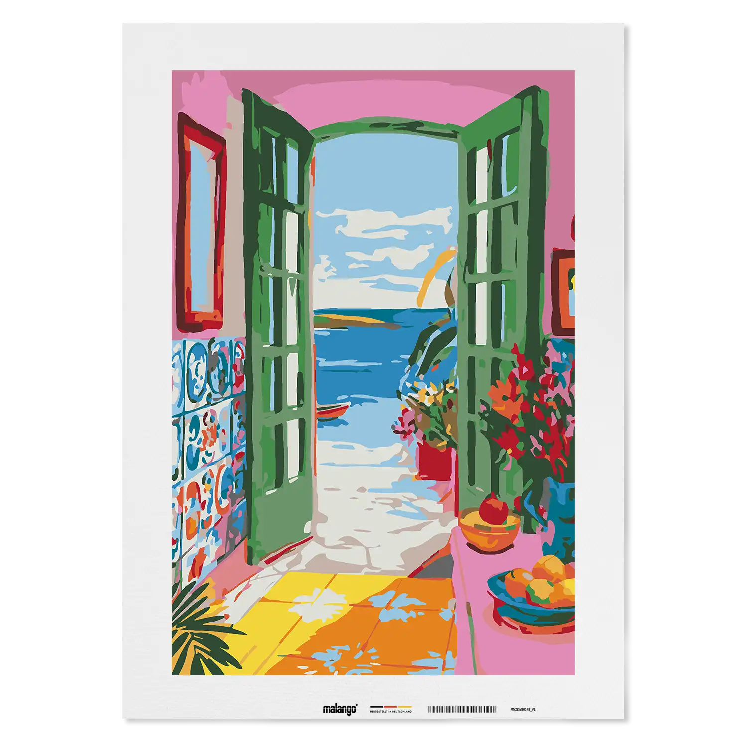 Malen nach Zahlen - Blick auf den Strand in Malaga - Matisse inspired