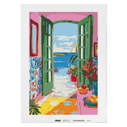 Malen nach Zahlen - Blick auf den Strand in Malaga - Matisse inspired