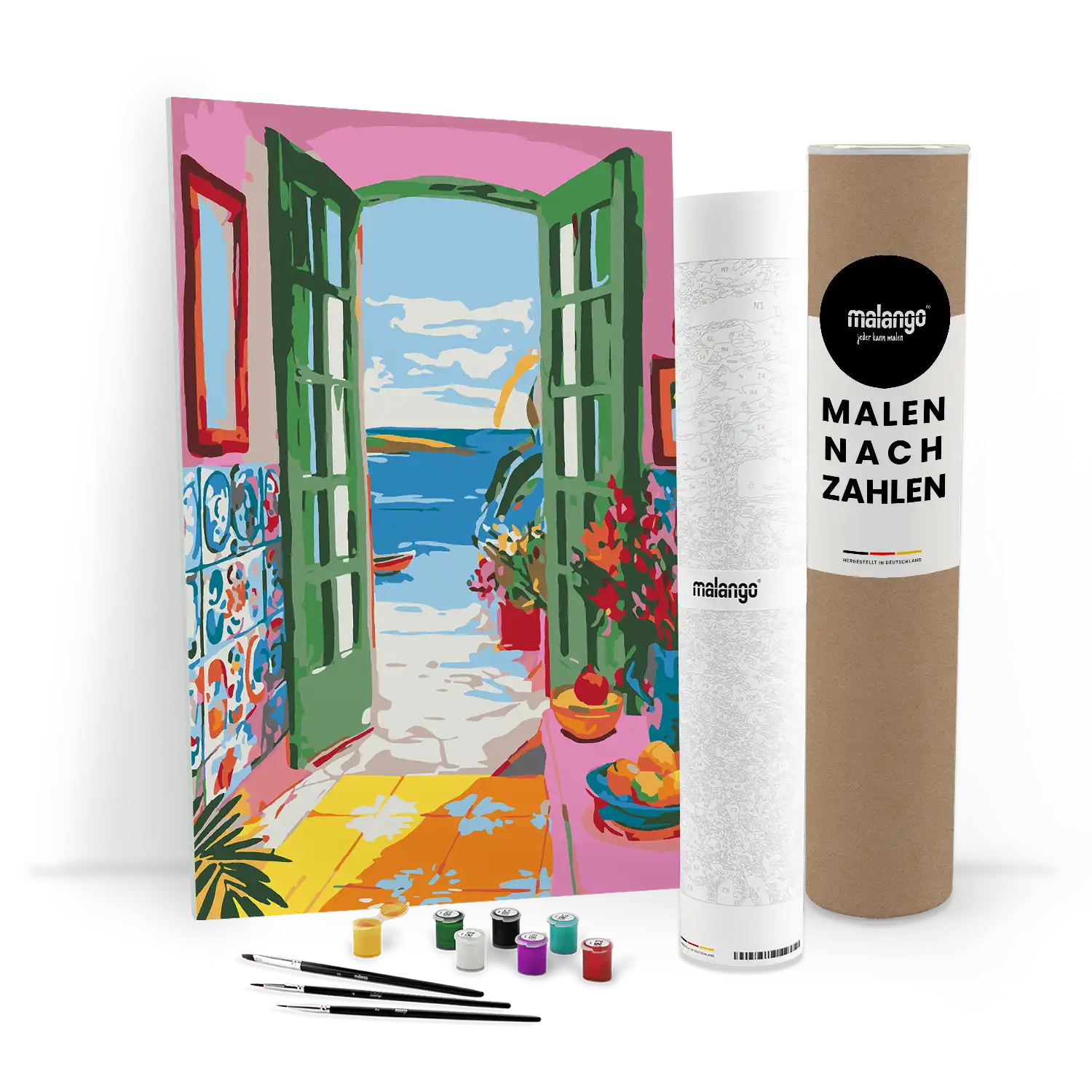 Malen nach Zahlen - Blick auf den Strand in Malaga - Matisse inspired