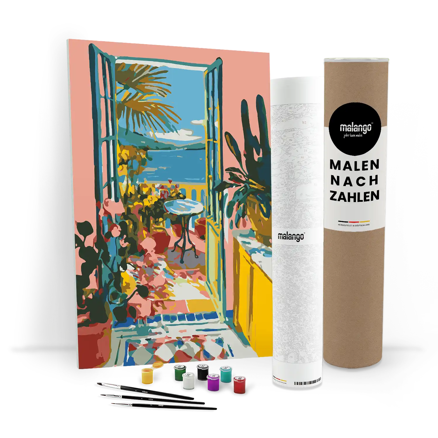 Malen nach Zahlen - Blick auf die Terrasse in Malaga - Matisse inspired