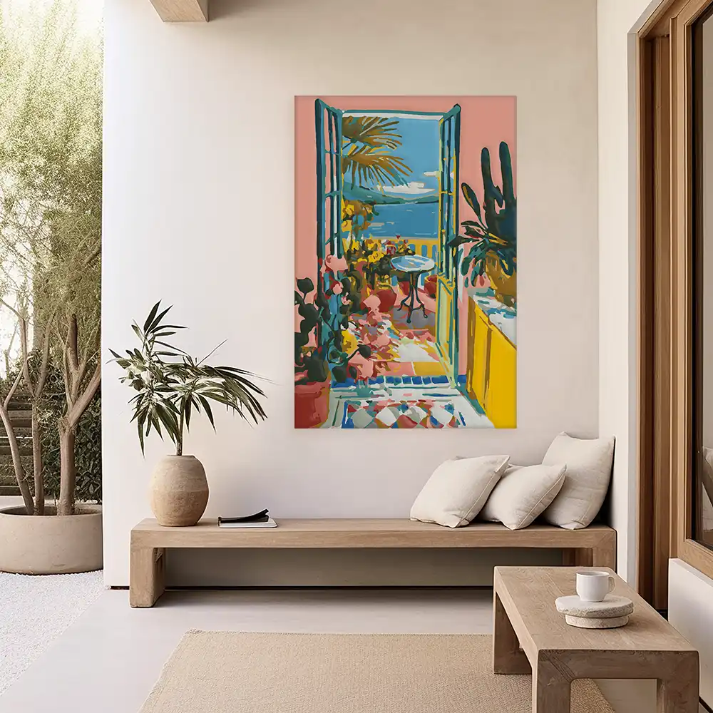 Malen nach Zahlen - Blick auf die Terrasse in Malaga - Matisse inspired