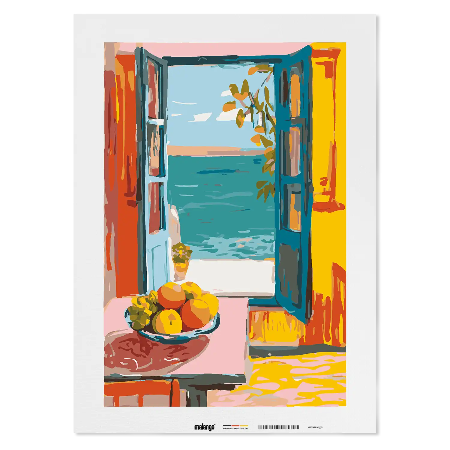 Malen nach Zahlen - Fensterblick über Bucht von Almeria - Matisse inspired