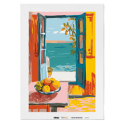 Malen nach Zahlen - Fensterblick über Bucht von Almeria - Matisse inspired