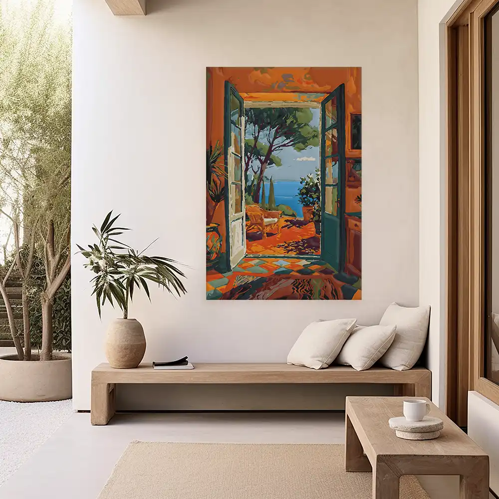 Malen nach Zahlen - Sommerblick über die Bucht von Menton - Matisse inspired