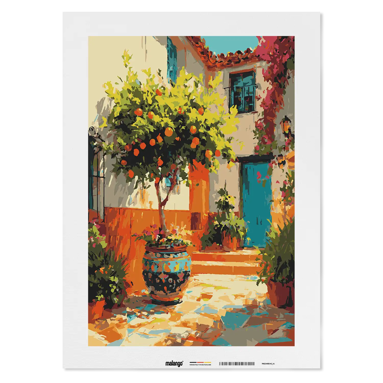 Malen nach Zahlen - Der stille Patio von Sevilla