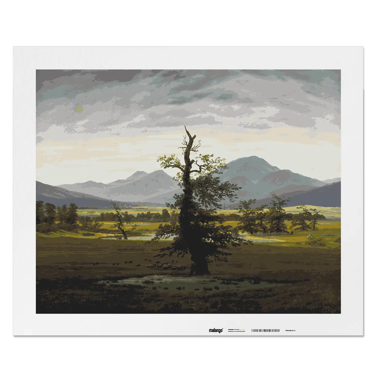Malen nach Zahlen - Der einsame Baum 1822 - Caspar David Friedrich