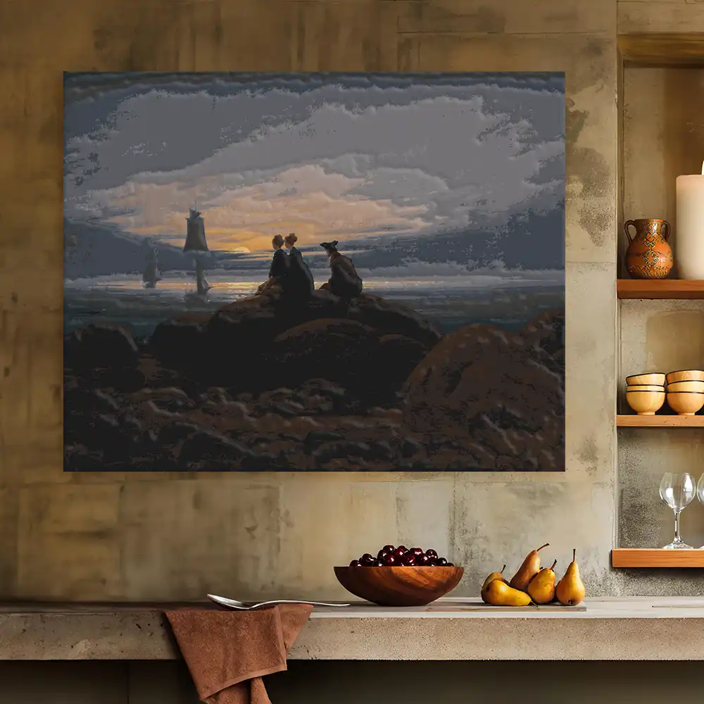 Malen nach Zahlen - Mondaufgang am Meer 1822 - Caspar David Friedrich