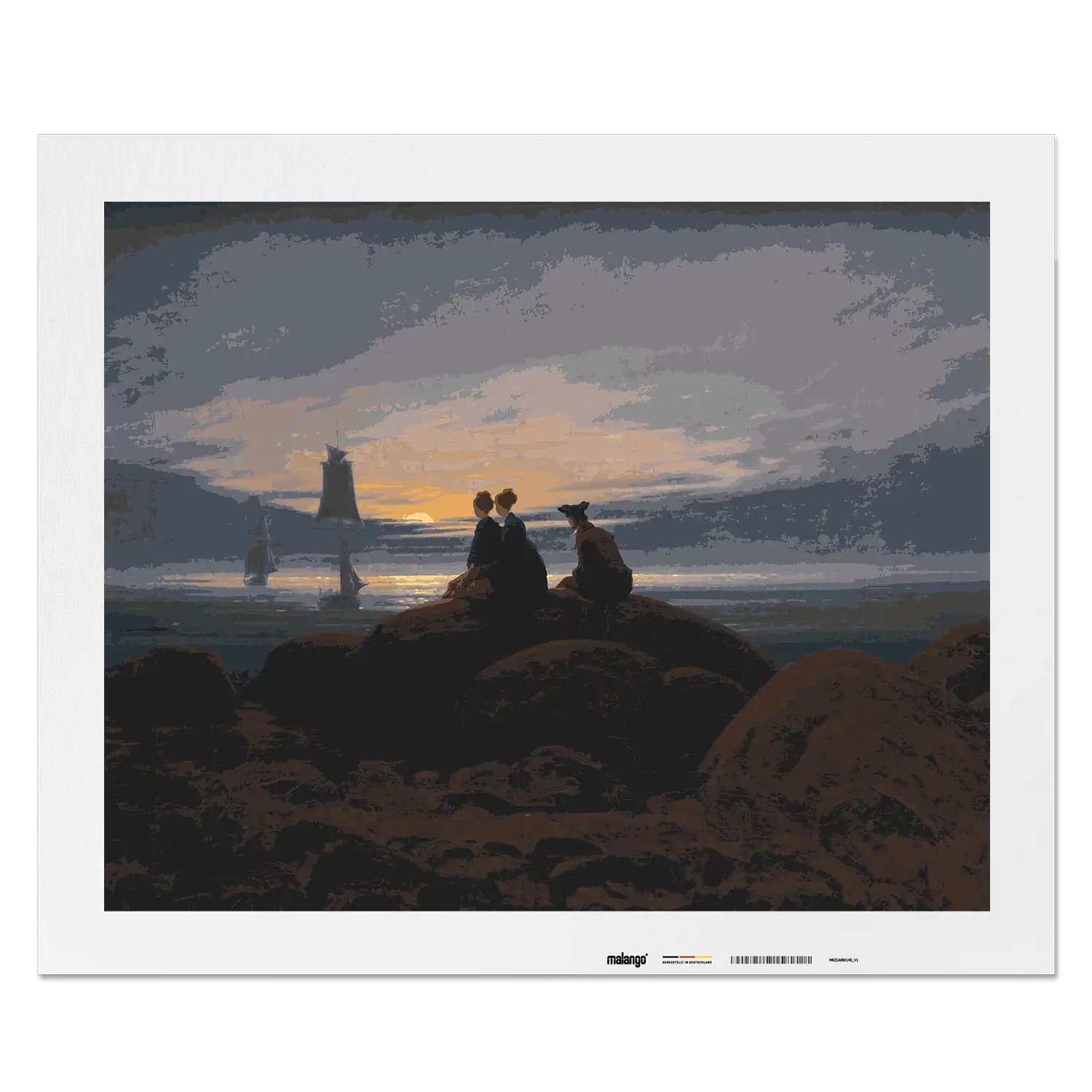 Malen nach Zahlen - Mondaufgang am Meer 1822 - Caspar David Friedrich