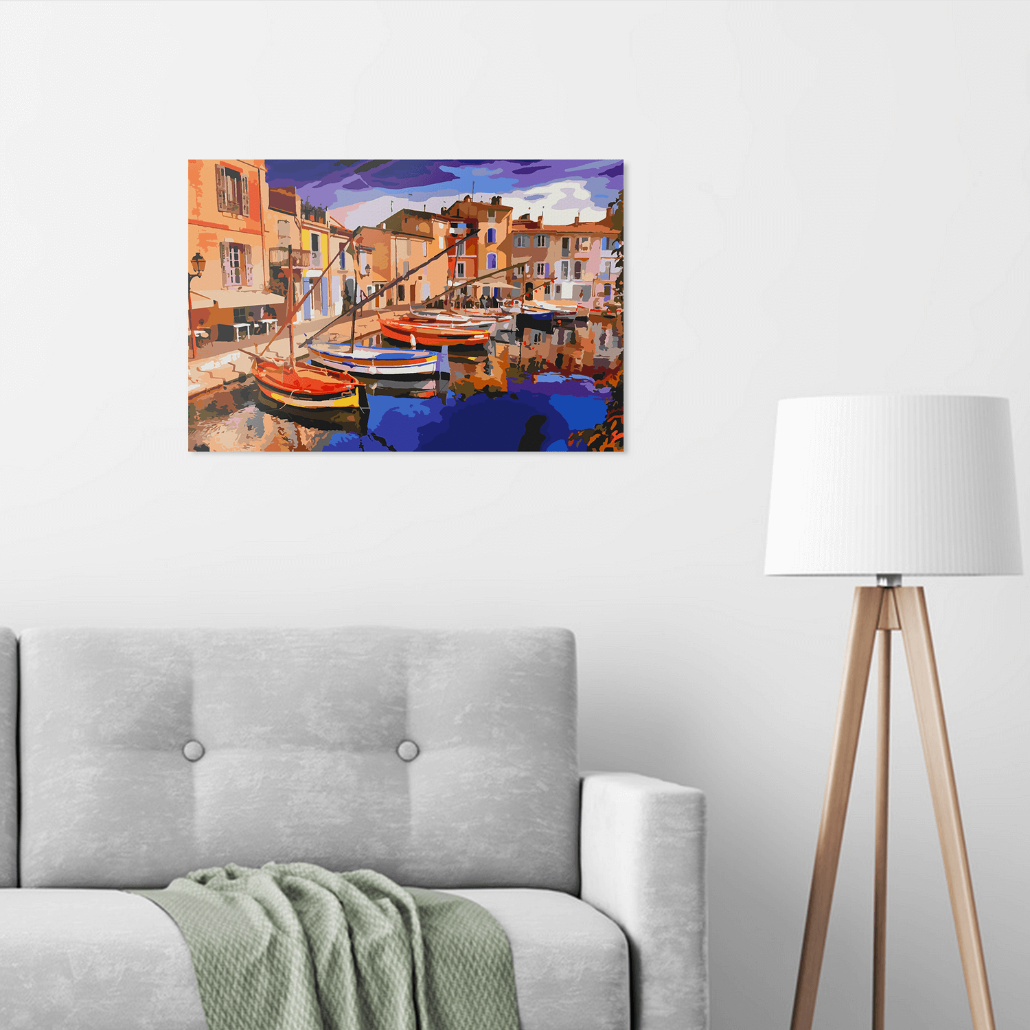 Malen nach Zahlen - Segelboote im Hafen von Martigues