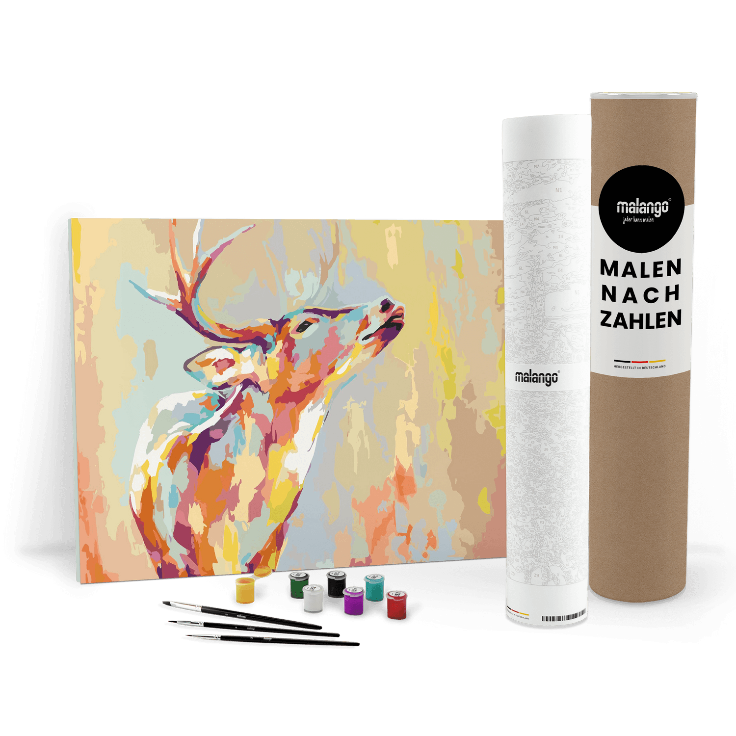 Malen nach Zahlen - Hirsch farbenfroh